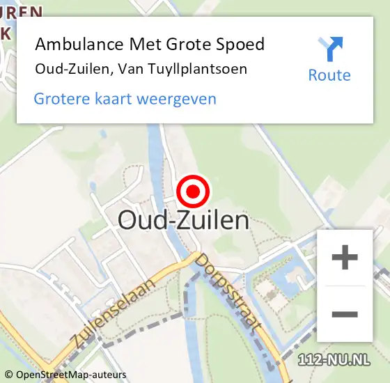 Locatie op kaart van de 112 melding: Ambulance Met Grote Spoed Naar Oud-Zuilen, Van Tuyllplantsoen op 27 juli 2015 06:44