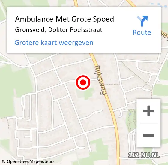 Locatie op kaart van de 112 melding: Ambulance Met Grote Spoed Naar Gronsveld, Dokter Poelsstraat op 15 november 2013 12:56