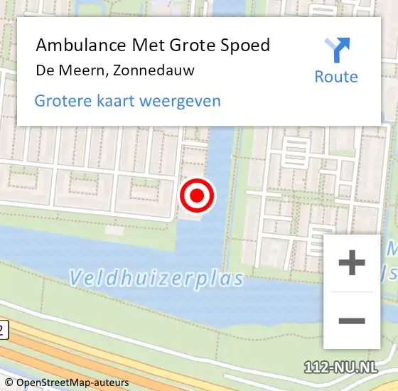 Locatie op kaart van de 112 melding: Ambulance Met Grote Spoed Naar De Meern, Zonnedauw op 27 juli 2015 09:19