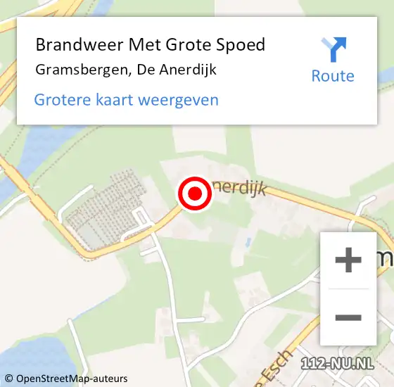 Locatie op kaart van de 112 melding: Brandweer Met Grote Spoed Naar Gramsbergen, De Anerdijk op 27 juli 2015 09:51
