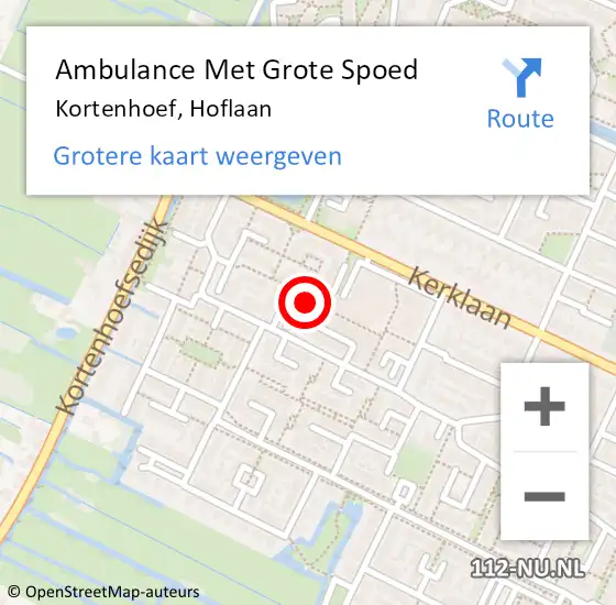 Locatie op kaart van de 112 melding: Ambulance Met Grote Spoed Naar Kortenhoef, Hoflaan op 27 juli 2015 10:15