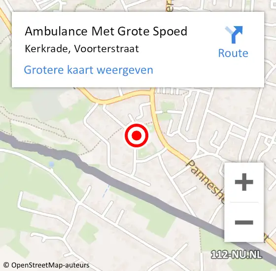 Locatie op kaart van de 112 melding: Ambulance Met Grote Spoed Naar Kerkrade, Voorterstraat op 27 juli 2015 10:21