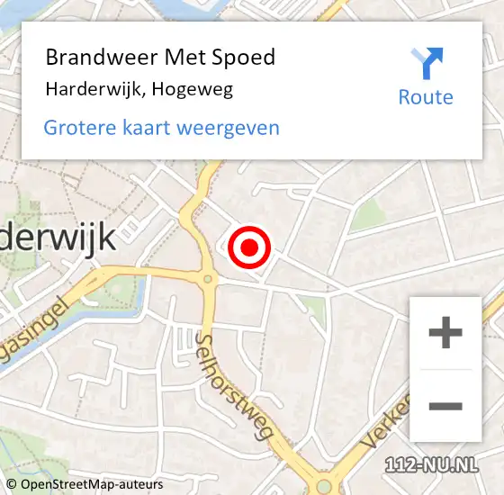 Locatie op kaart van de 112 melding: Brandweer Met Spoed Naar Harderwijk, Hogeweg op 27 juli 2015 10:28