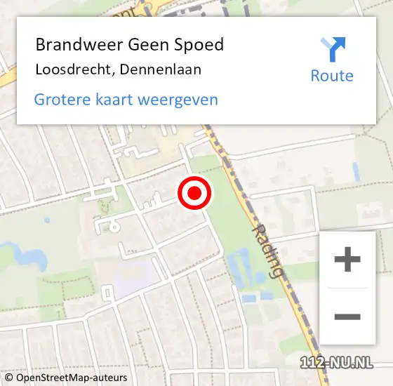 Locatie op kaart van de 112 melding: Brandweer Geen Spoed Naar Loosdrecht, Dennenlaan op 27 juli 2015 10:56