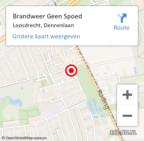 Locatie op kaart van de 112 melding: Brandweer Geen Spoed Naar Loosdrecht, Dennenlaan op 27 juli 2015 11:05