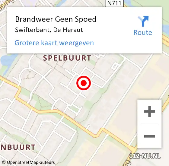 Locatie op kaart van de 112 melding: Brandweer Geen Spoed Naar Swifterbant, De Heraut op 27 juli 2015 11:21