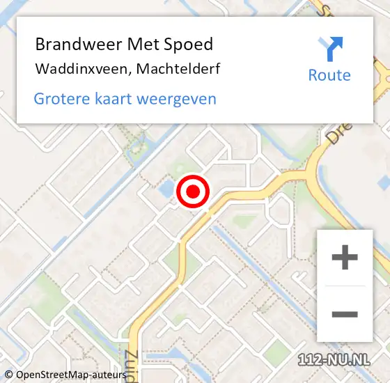 Locatie op kaart van de 112 melding: Brandweer Met Spoed Naar Waddinxveen, Machtelderf op 27 juli 2015 11:22