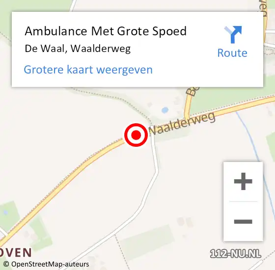 Locatie op kaart van de 112 melding: Ambulance Met Grote Spoed Naar De Waal, Waalderweg op 27 juli 2015 11:25
