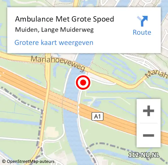 Locatie op kaart van de 112 melding: Ambulance Met Grote Spoed Naar Muiden, Lange Muiderweg op 27 juli 2015 11:50