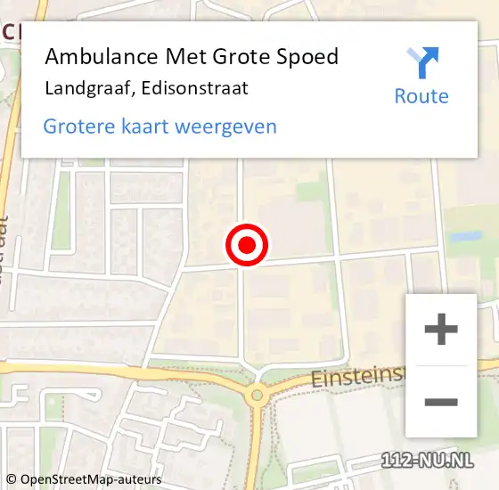 Locatie op kaart van de 112 melding: Ambulance Met Grote Spoed Naar Landgraaf, Edisonstraat op 27 juli 2015 12:03