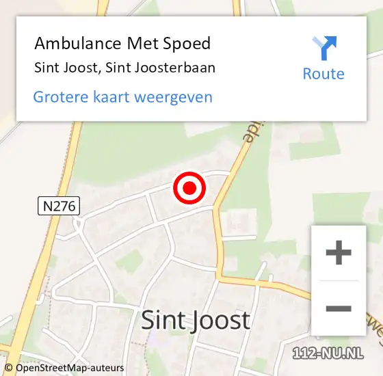 Locatie op kaart van de 112 melding: Ambulance Met Spoed Naar Sint Joost, Sint Joosterbaan op 27 juli 2015 12:30