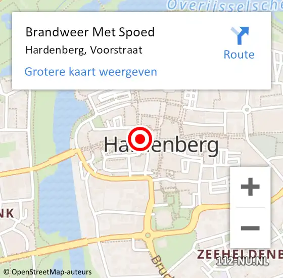Locatie op kaart van de 112 melding: Brandweer Met Spoed Naar Hardenberg, Voorstraat op 27 juli 2015 13:00