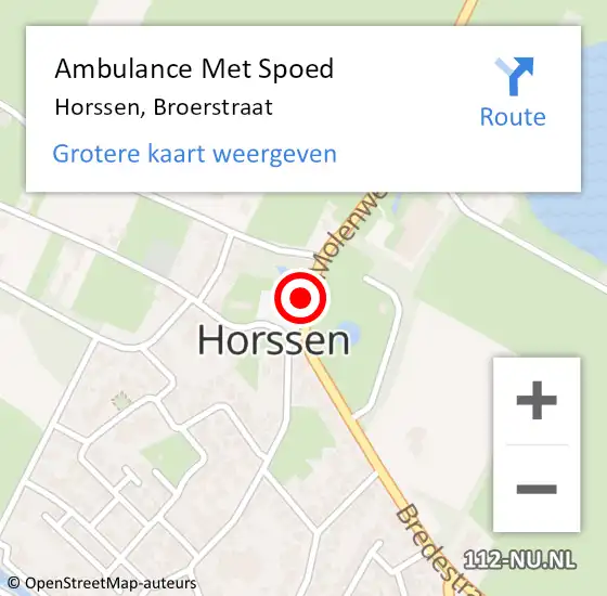 Locatie op kaart van de 112 melding: Ambulance Met Spoed Naar Horssen, Broerstraat op 27 juli 2015 13:41