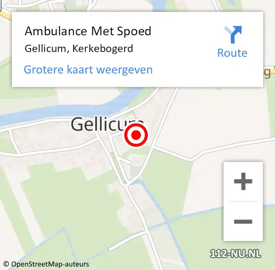 Locatie op kaart van de 112 melding: Ambulance Met Spoed Naar Gellicum, Kerkebogerd op 27 juli 2015 14:24