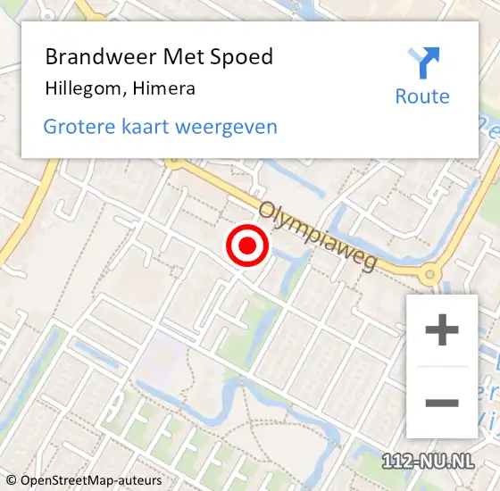 Locatie op kaart van de 112 melding: Brandweer Met Spoed Naar Hillegom, Himera op 27 juli 2015 14:50