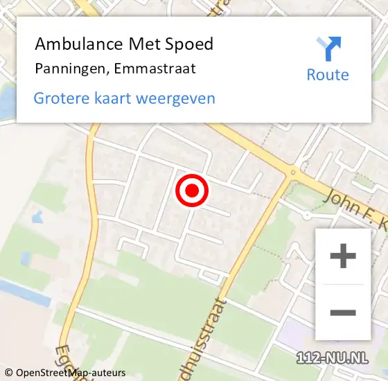Locatie op kaart van de 112 melding: Ambulance Met Spoed Naar Panningen, Emmastraat op 15 november 2013 13:41
