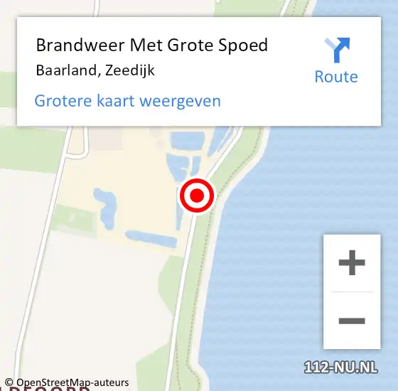 Locatie op kaart van de 112 melding: Brandweer Met Grote Spoed Naar Baarland, Zeedijk op 27 juli 2015 19:20