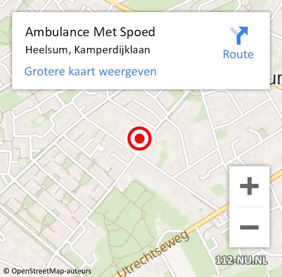 Locatie op kaart van de 112 melding: Ambulance Met Spoed Naar Heelsum, Kamperdijklaan op 27 juli 2015 19:36