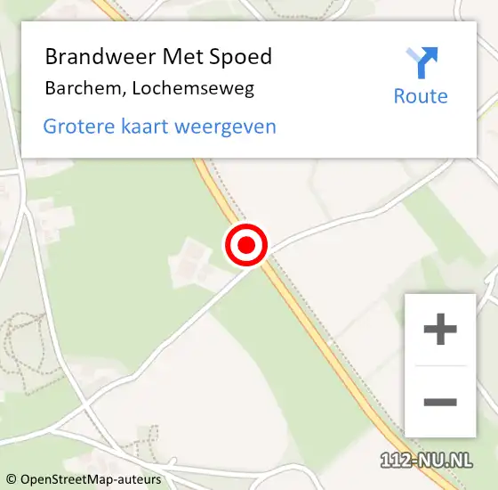 Locatie op kaart van de 112 melding: Brandweer Met Spoed Naar Barchem, Lochemseweg op 27 juli 2015 19:42