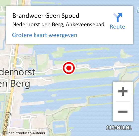 Locatie op kaart van de 112 melding: Brandweer Geen Spoed Naar Nederhorst den Berg, Ankeveensepad op 27 juli 2015 21:36