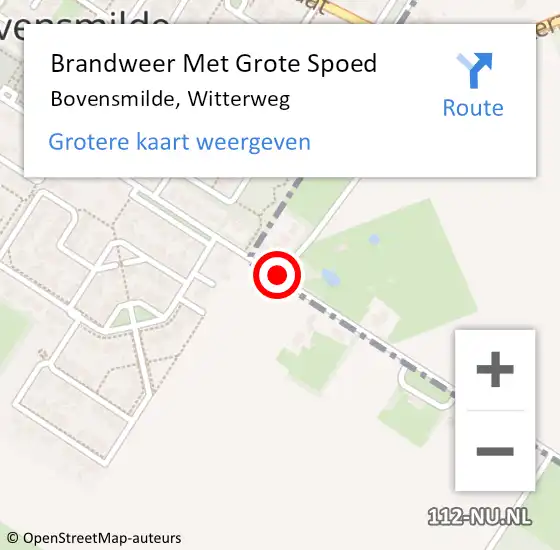 Locatie op kaart van de 112 melding: Brandweer Met Grote Spoed Naar Bovensmilde, Witterweg op 27 juli 2015 22:44