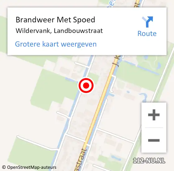 Locatie op kaart van de 112 melding: Brandweer Met Spoed Naar Wildervank, Landbouwstraat op 27 juli 2015 23:28