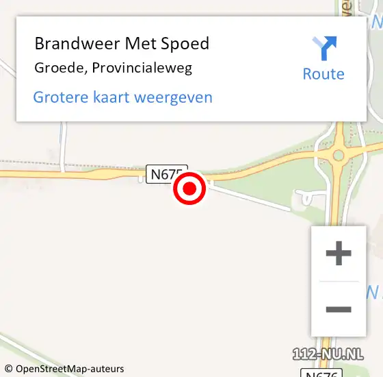 Locatie op kaart van de 112 melding: Brandweer Met Spoed Naar Groede, Provincialeweg op 28 juli 2015 06:18