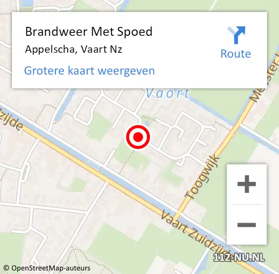 Locatie op kaart van de 112 melding: Brandweer Met Spoed Naar Appelscha, Vaart Nz op 28 juli 2015 06:21