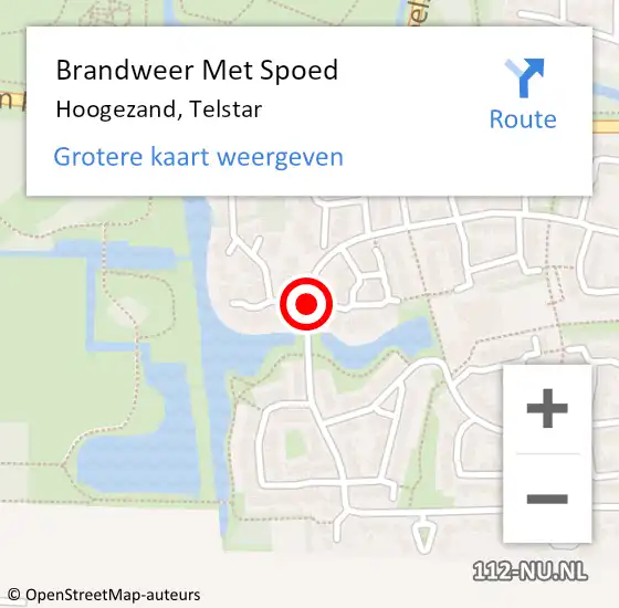 Locatie op kaart van de 112 melding: Brandweer Met Spoed Naar Hoogezand, Telstar op 15 november 2013 14:24