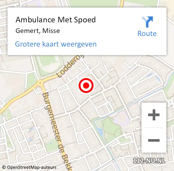 Locatie op kaart van de 112 melding: Ambulance Met Spoed Naar Gemert, Misse op 28 juli 2015 10:28