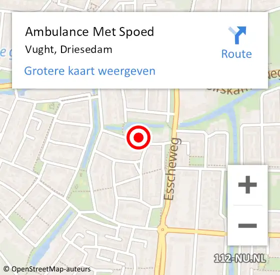 Locatie op kaart van de 112 melding: Ambulance Met Spoed Naar Vught, Driesedam op 28 juli 2015 11:39