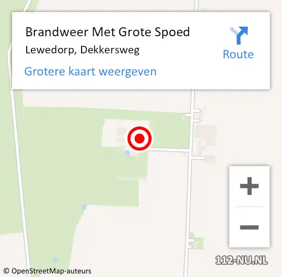 Locatie op kaart van de 112 melding: Brandweer Met Grote Spoed Naar Lewedorp, Dekkersweg op 28 juli 2015 12:03