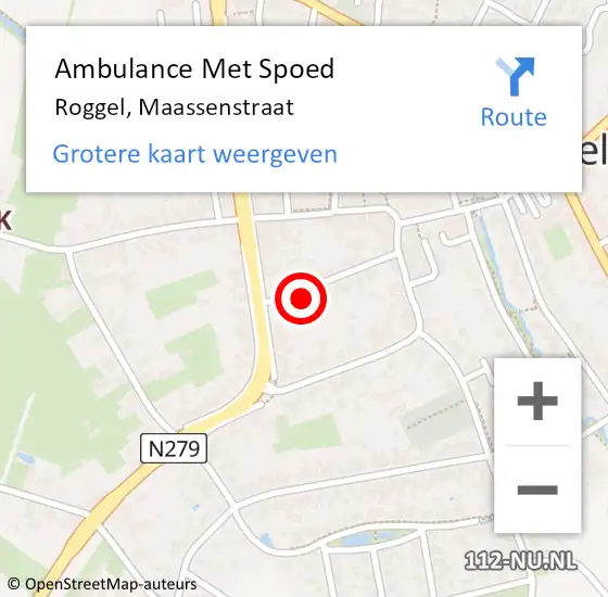 Locatie op kaart van de 112 melding: Ambulance Met Spoed Naar Roggel, Maassenstraat op 28 juli 2015 12:42