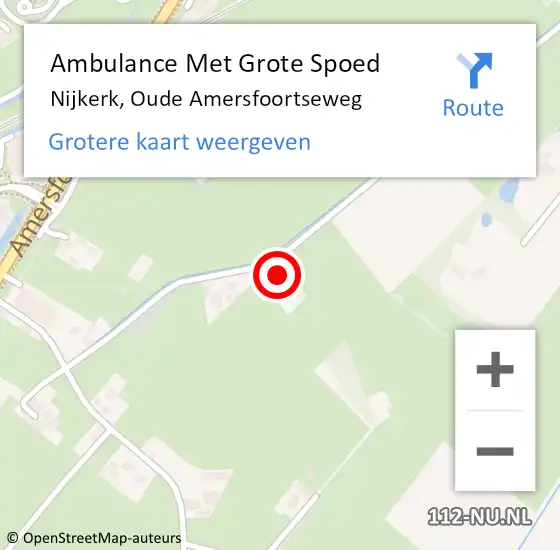 Locatie op kaart van de 112 melding: Ambulance Met Grote Spoed Naar Nijkerk, Oude Amersfoortseweg op 28 juli 2015 13:06