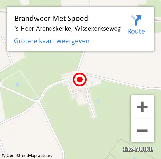 Locatie op kaart van de 112 melding: Brandweer Met Spoed Naar 's-Heer Arendskerke, Wissekerkseweg op 28 juli 2015 14:09