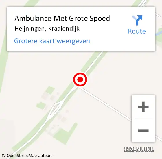 Locatie op kaart van de 112 melding: Ambulance Met Grote Spoed Naar Heijningen, Kraaiendijk op 28 juli 2015 14:27