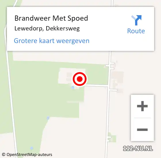 Locatie op kaart van de 112 melding: Brandweer Met Spoed Naar Lewedorp, Dekkersweg op 28 juli 2015 14:30