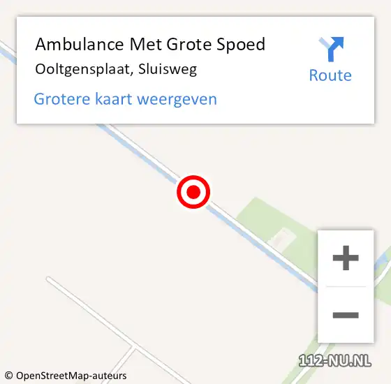 Locatie op kaart van de 112 melding: Ambulance Met Grote Spoed Naar Ooltgensplaat, Sluisweg op 28 juli 2015 15:23