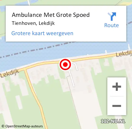 Locatie op kaart van de 112 melding: Ambulance Met Grote Spoed Naar Tienhoven, Lekdijk op 28 juli 2015 15:58