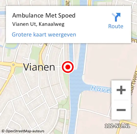 Locatie op kaart van de 112 melding: Ambulance Met Spoed Naar Tienhoven UT, Kanaalweg op 28 juli 2015 16:22