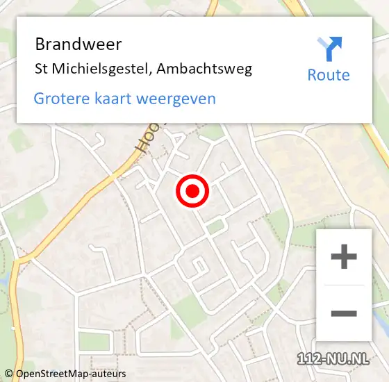 Locatie op kaart van de 112 melding: Brandweer St Michielsgestel, Ambachtsweg op 28 juli 2015 17:27