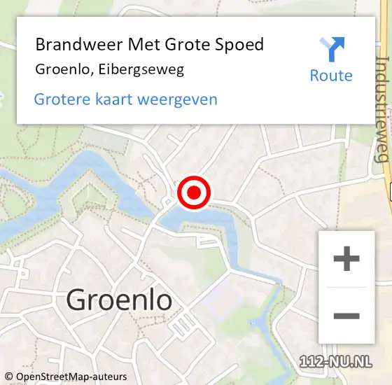 Locatie op kaart van de 112 melding: Brandweer Met Grote Spoed Naar Groenlo, Eibergseweg op 28 juli 2015 17:48