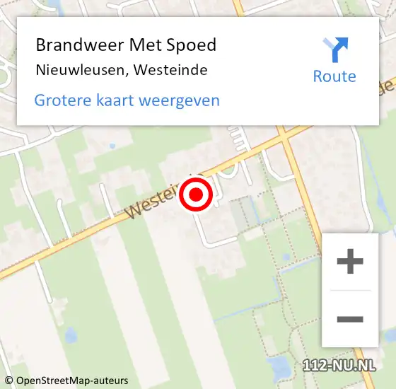 Locatie op kaart van de 112 melding: Brandweer Met Spoed Naar Nieuwleusen, Westeinde op 28 juli 2015 18:28