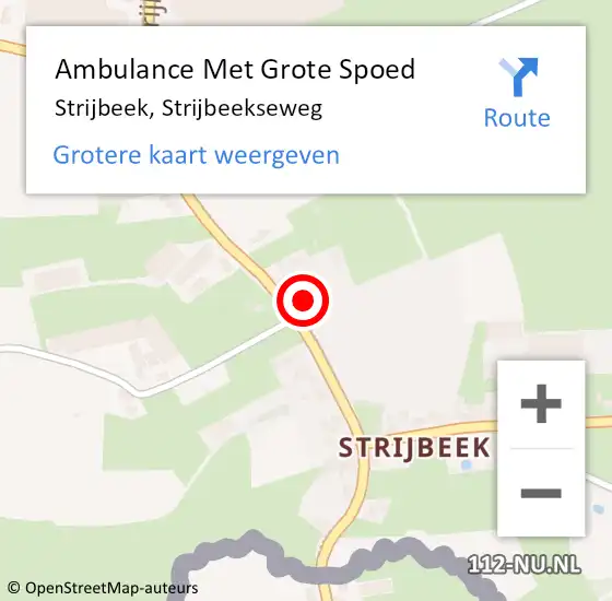 Locatie op kaart van de 112 melding: Ambulance Met Grote Spoed Naar Strijbeek, Strijbeekseweg op 28 juli 2015 21:25