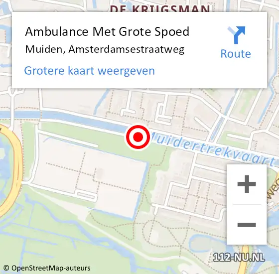 Locatie op kaart van de 112 melding: Ambulance Met Grote Spoed Naar Muiden, Amsterdamsestraatweg op 29 juli 2015 07:35