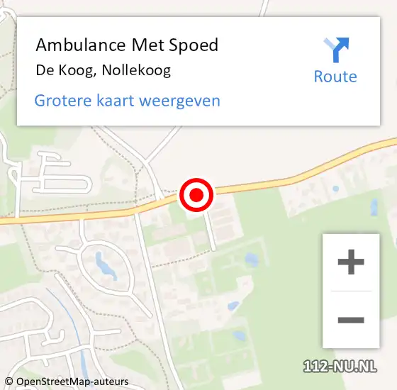 Locatie op kaart van de 112 melding: Ambulance Met Spoed Naar De Koog, Nollekoog op 29 juli 2015 09:12