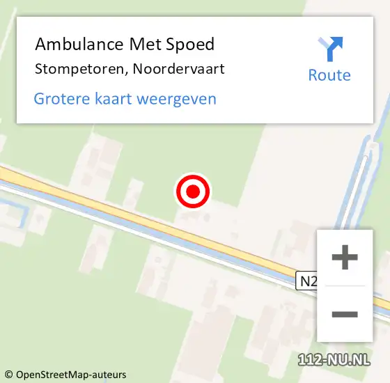 Locatie op kaart van de 112 melding: Ambulance Met Spoed Naar Stompetoren, Noordervaart op 15 november 2013 15:57