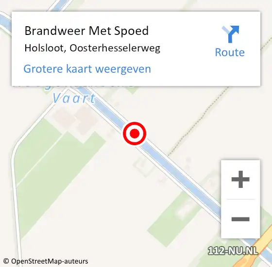 Locatie op kaart van de 112 melding: Brandweer Met Spoed Naar Holsloot, Oosterhesselerweg op 29 juli 2015 09:43