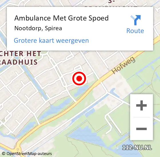 Locatie op kaart van de 112 melding: Ambulance Met Grote Spoed Naar Nootdorp, Spirea op 12 september 2013 22:38