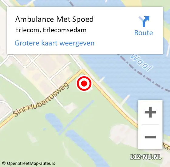 Locatie op kaart van de 112 melding: Ambulance Met Spoed Naar Erlecom, Erlecomsedam op 29 juli 2015 17:28